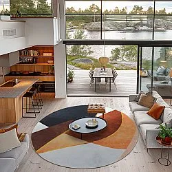 Round rug - Hazel (orange/multi)