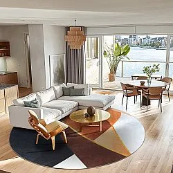 Round rug - Hazel (orange/multi)