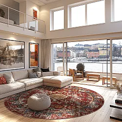 Round rug - Idri (red/multi)
