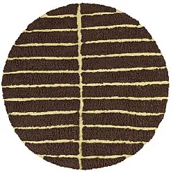 Round rug - Ikara Natural Cotton Shaggy (brown)