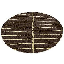 Round rug - Ikara Natural Cotton Shaggy (brown)