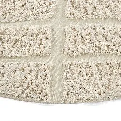 Round rug - Ikara Natural Cotton Shaggy (cream)