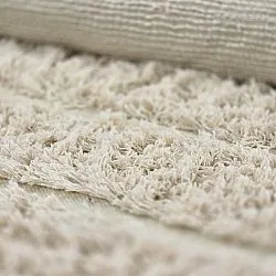 Round rug - Ikara Natural Cotton Shaggy (cream)