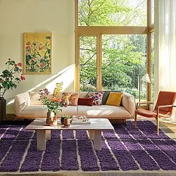 Shaggy rugs - Ikara Natural Cotton Shaggy (purple)