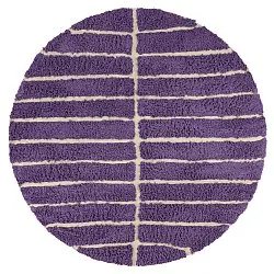 Round rug - Ikara Natural Cotton Shaggy (purple)