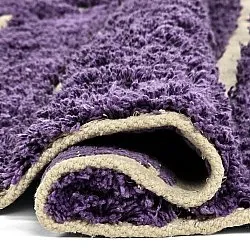 Round rug - Ikara Natural Cotton Shaggy (purple)