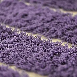 Round rug - Ikara Natural Cotton Shaggy (purple)