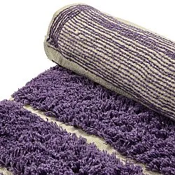 Round rug - Ikara Natural Cotton Shaggy (purple)