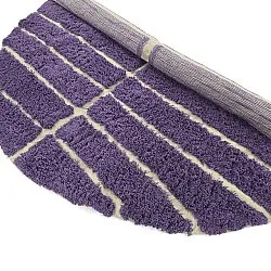 Round rug - Ikara Natural Cotton Shaggy (purple)