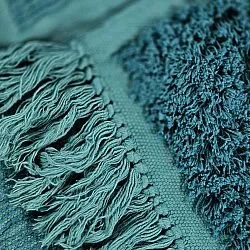 Shaggy rugs - Ikara Natural Cotton Shaggy (turquoise)
