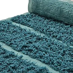 Shaggy rugs - Ikara Natural Cotton Shaggy (turquoise)