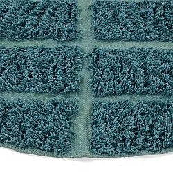 Round rug - Ikara Natural Cotton Shaggy (turquoise)