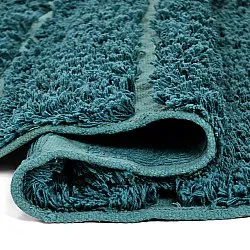 Round rug - Ikara Natural Cotton Shaggy (turquoise)