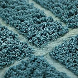 Round rug - Ikara Natural Cotton Shaggy (turquoise)