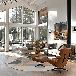 Round rug - Jeral (beige/multi)