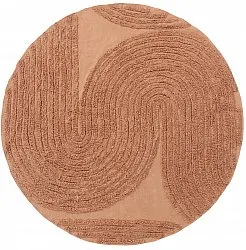 Round rug - Jovie Natural Cotton Shaggy (terracotta)