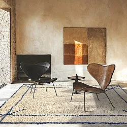 Shaggy rugs - Kairi Natural Cotton Shaggy (beige/blue)