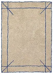 Shaggy rugs - Kairi Natural Cotton Shaggy (beige/blue)