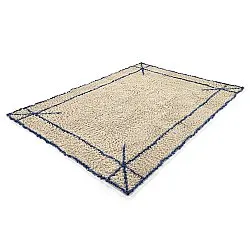 Shaggy rugs - Kairi Natural Cotton Shaggy (beige/blue)