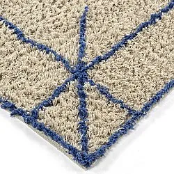 Shaggy rugs - Kairi Natural Cotton Shaggy (beige/blue)
