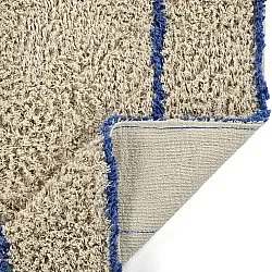 Shaggy rugs - Kairi Natural Cotton Shaggy (beige/blue)