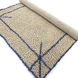 Shaggy rugs - Kairi Natural Cotton Shaggy (beige/blue)