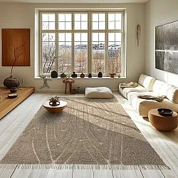 Shaggy rugs - Kindon Natural Cotton Shaggy (beige/white)