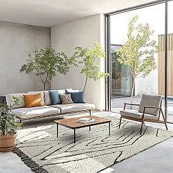 Shaggy rugs - Kindon Natural Cotton Shaggy (off white/brown)