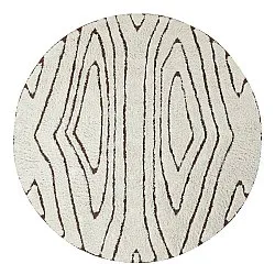 Round rug - Kindon Natural Cotton Shaggy (off white/brown)
