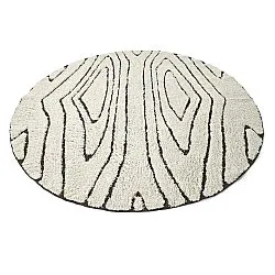 Round rug - Kindon Natural Cotton Shaggy (off white/brown)