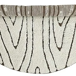 Round rug - Kindon Natural Cotton Shaggy (off white/brown)