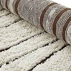 Round rug - Kindon Natural Cotton Shaggy (off white/brown)