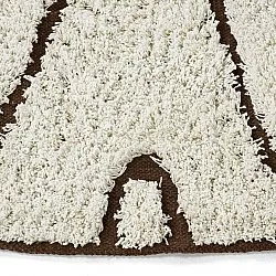 Round rug - Kindon Natural Cotton Shaggy (off white/brown)