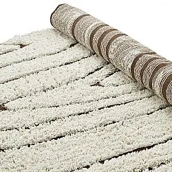 Round rug - Kindon Natural Cotton Shaggy (off white/brown)