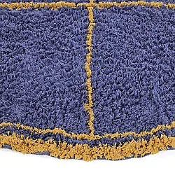 Round rug - Lana Natural Cotton Shaggy (blue/yellow)