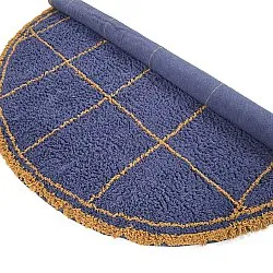 Round rug - Lana Natural Cotton Shaggy (blue/yellow)