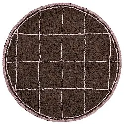 Round rug - Lana Natural Cotton Shaggy (brown)