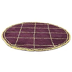 Round rug - Lana Natural Cotton Shaggy (burgundy/yellow)
