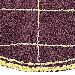 Round rug - Lana Natural Cotton Shaggy (burgundy/yellow)