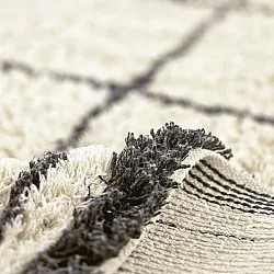 Shaggy rugs - Lana Natural Cotton Shaggy (creme/dark grey)