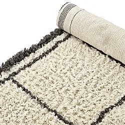 Shaggy rugs - Lana Natural Cotton Shaggy (creme/dark grey)