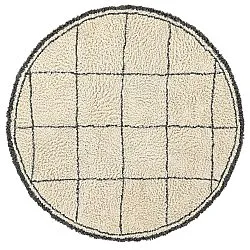 Round rug - Lana Natural Cotton Shaggy (creme/dark grey)