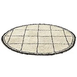 Round rug - Lana Natural Cotton Shaggy (creme/dark grey)