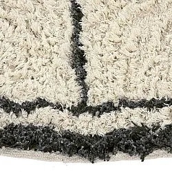 Round rug - Lana Natural Cotton Shaggy (creme/dark grey)