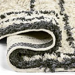 Round rug - Lana Natural Cotton Shaggy (creme/dark grey)