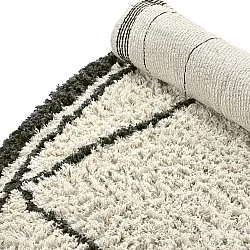 Round rug - Lana Natural Cotton Shaggy (creme/dark grey)