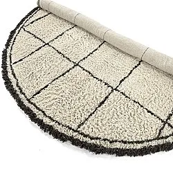 Round rug - Lana Natural Cotton Shaggy (creme/dark grey)