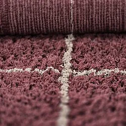 Shaggy rugs - Lana Natural Cotton Shaggy (taupe/red)