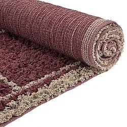 Shaggy rugs - Lana Natural Cotton Shaggy (taupe/red)