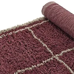 Shaggy rugs - Lana Natural Cotton Shaggy (taupe/red)